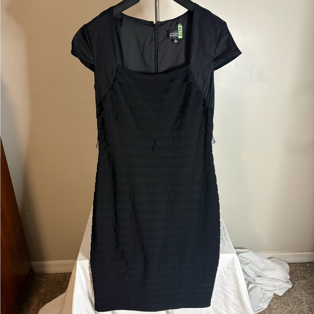 Adrianna Papell Black Mini Dress
